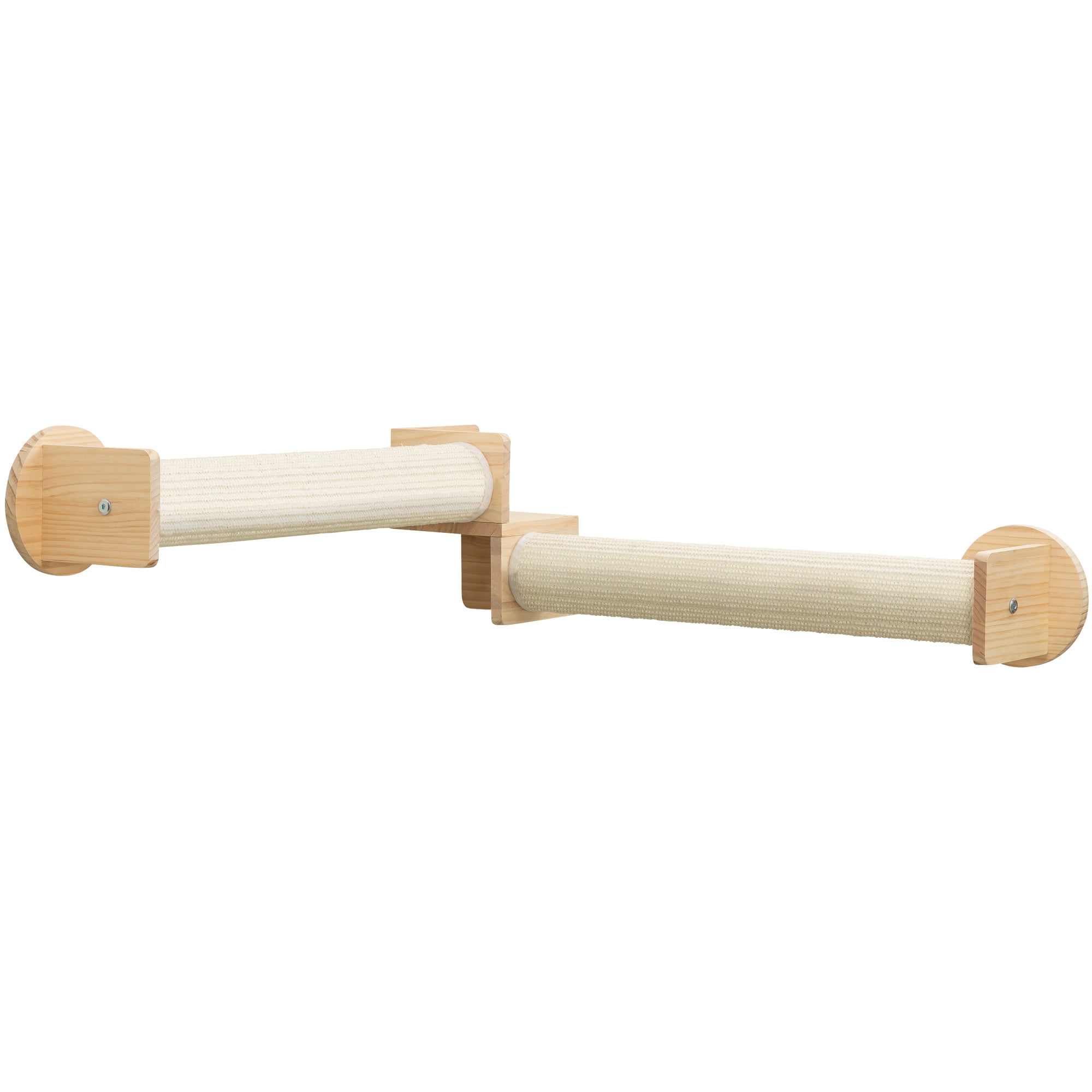 Natural White Sisal Wall Mount Cat Scratching Post Set