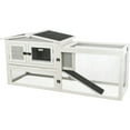 thumbnail image 1 of TRIXIE Weatherproof Outdoor 2-Story Wooden Small Animal Hutch with Large Run & Tray, Gray, 1 of 7