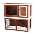 thumbnail image 1 of TRIXIE Weatherproof Outdoor 2-Story Wooden Small Animal Hutch with Run & Pull Tray, Auburn, 1 of 6