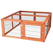 TRIXIE Weatherproof Outdoor Medium Small Animal Cage & Run Extension w-Hinged Roof, Brown