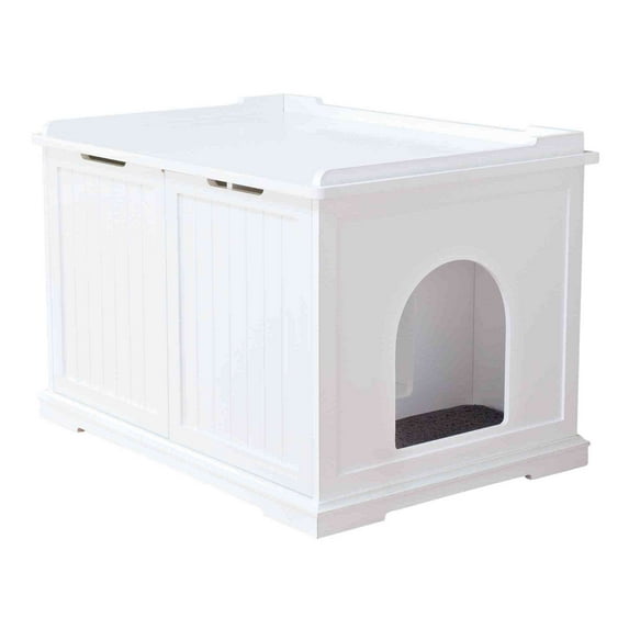 TRIXIE XL Cat Litter Box Enclosure Hidden Litter Indoor Cat Furniture Pet Home Side Table White