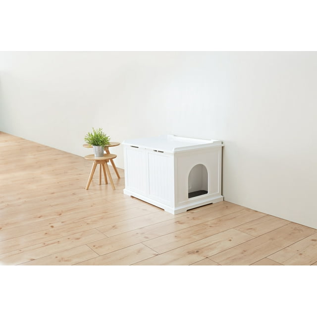 TRIXIE XL Cat Litter Box Enclosure Hidden Litter Indoor Cat Furniture Pet Home Side Table White