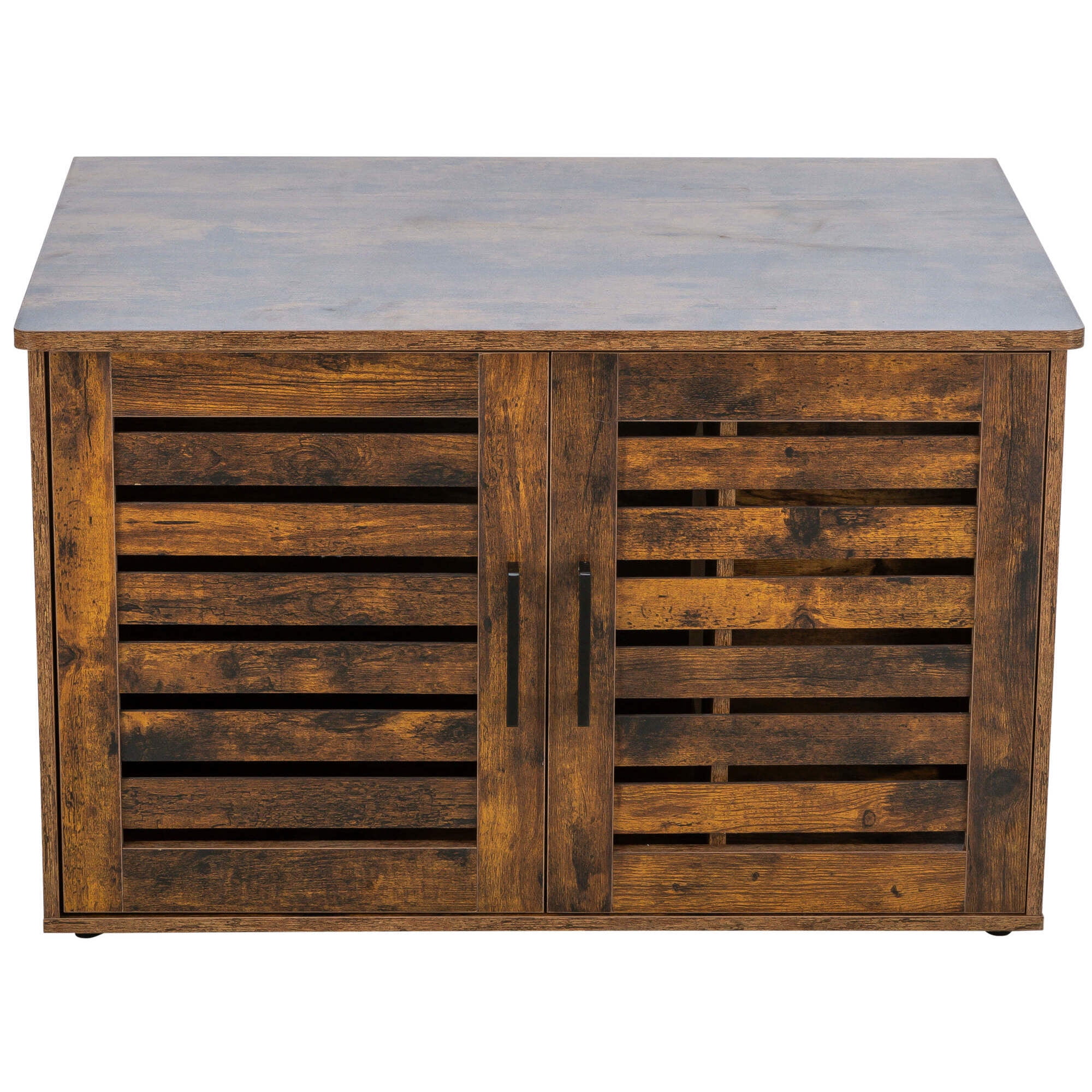 Rustic Brown Engineered Wood Hidden Litter Box Enclosure