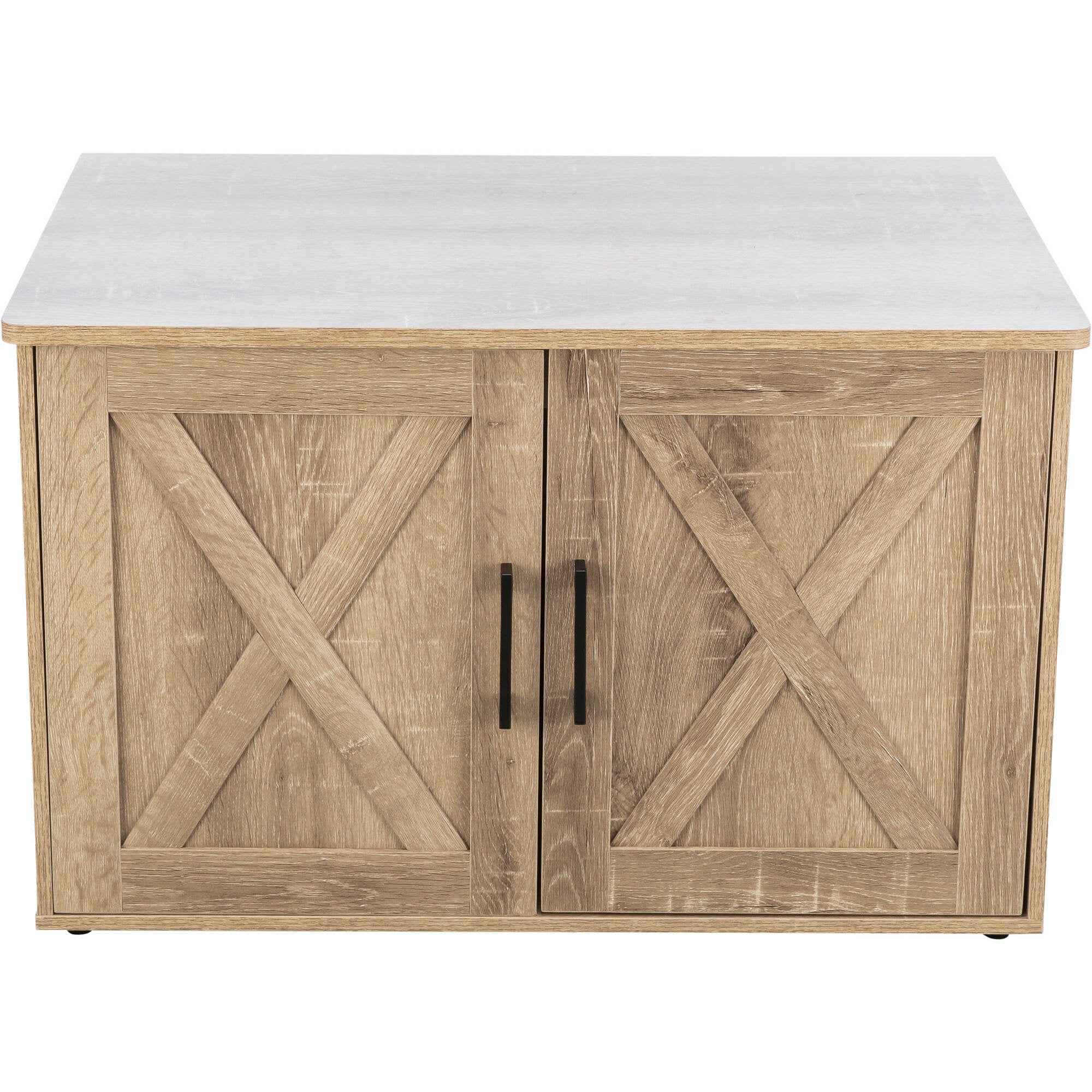 Graywash Farmhouse-Style XL Cat Litter Box Enclosure