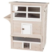 TRIXIE natura 3-Story Weatherproof Outdoor Cat Shelter with Balcony, Gray