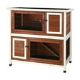 thumbnail image 1 of TRIXIE natura Double Weatherproof Outdoor 2-Story Wooden Small Animal Hutch with & Pull-Out Trays & Ramp, Auburn, 1 of 7
