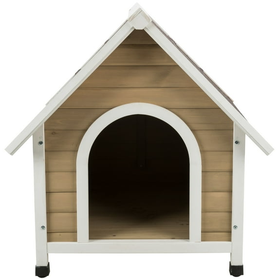 TRIXIE natura Tan Cottage Dog House, Elevated Pet Shelter, Weatherproof Dog House, Large