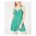 thumbnail image 1 of TRIXXI Womens Green Floral Sleeveless V Neck Mini Fit + Flare Dress Size: XS, 1 of 4