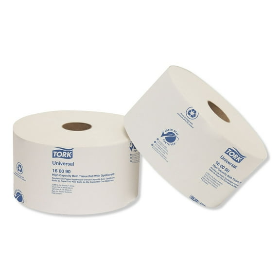 Tork 160090 Universal 2-Ply Septic Safe High Capacity Bath Tissue w/OptiCore - White (12/Carton)