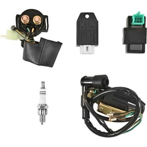 TRKIMAL Solenoid Relay Ignition Coil 5 Pin CDI Box Regulator Rectifier Spark Plug for 50cc 70cc 90cc 110cc 125cc ATV 3050B Pit Dirt Bike Go Kart Compatible with Kazuma Falcon Taotao Coolster Parts