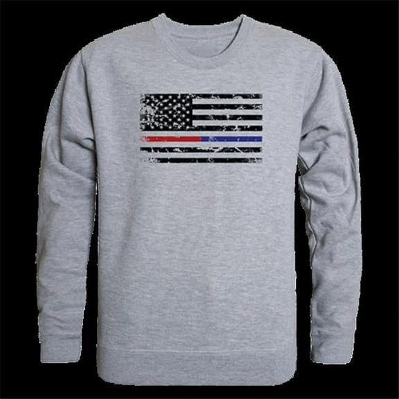 TRL & TBL Dual Flag GRPX Crewneck Sweatshirt, Heather Grey - Small