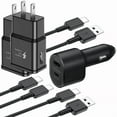 thumbnail image 1 of TRM TECH Super Fast Charger, 2x USB-A Wall 1x Dual Car Charger Compatible with Samsung Galaxy S25/S24/S23/S22/Plus/Ultra/FE/Note 20/10/A71,2020/2018 Pad Pro/Air, with 2xUSB-A-to-C & C-to-C Cable, 1 of 6