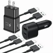 TRM TECH Super Fast Charger, USB-A Wall Dual Car Charger Compatible with Samsung Galaxy S25/S24/S23/S22/Plus/Ultra/FE/Note 20/10/A71,2020/2018 Pad Pro/Air, with 2xUSB-A-to-C & C-to-C Cable
