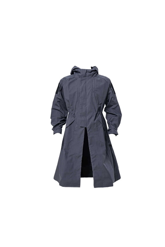 TRN BAC Industrial Combat Robe 2.0 Long Trench Coat Loose A Line Tactical Windbreaker Overcoat for Sports Hiking Outdoor Training