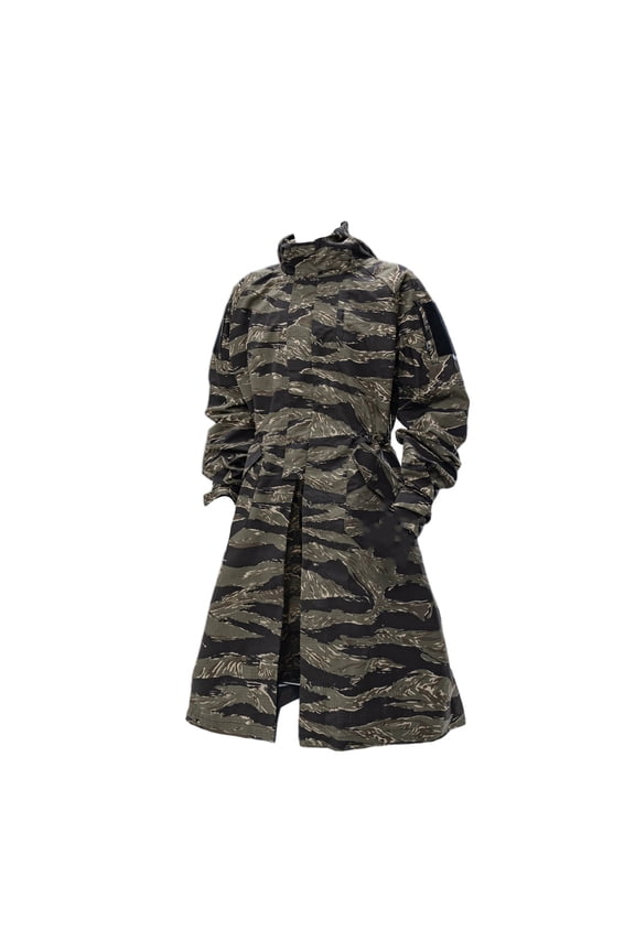 TRN BAC Industrial Combat Robe, A-Line Loose Fit Tactical Long Trench Coat for Tactical Training & Outdoor Sports