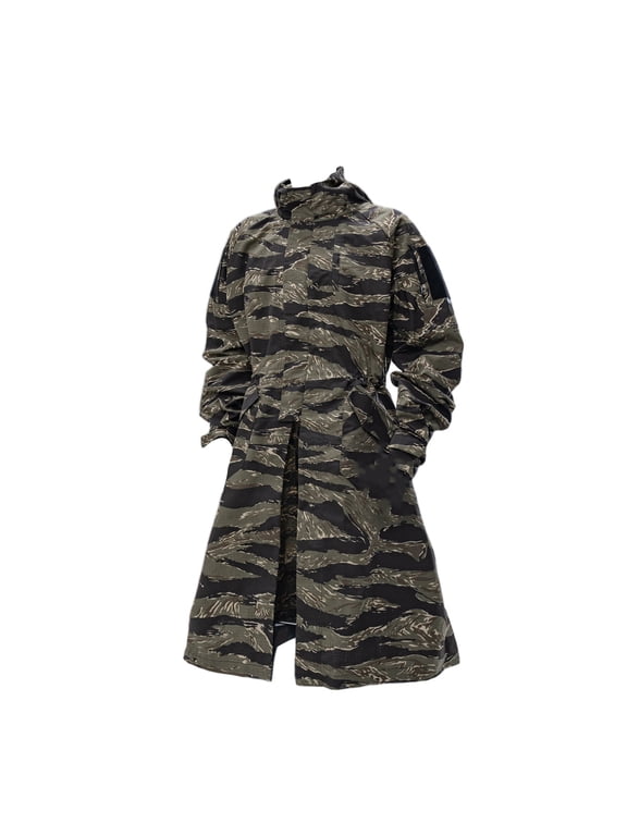 TRN BAC Industrial Combat Robe, A-Line Loose Fit Tactical Long Trench Coat for Tactical Training & Outdoor Sports
