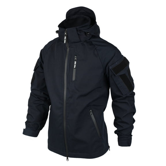 TRN BAC Men's Tactical Jacket Quick Dry Lightweight Combat Training Coat, Breathable Full Zip Military Style Jacket for Training Hiking Outdoor Work, Navy Blue