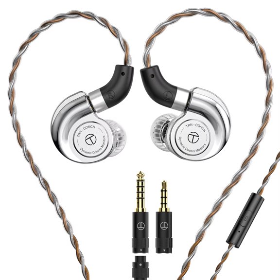 TRN Conch HiFi in-Ear Monitors, DLC Diamond Diaphragm Dynamic Earphones with 3 Interchangeable Tuning Nozzle Filters
