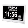 TROCOTN 10Inch Electric Powered Digital Calendar Wall Clock, Big