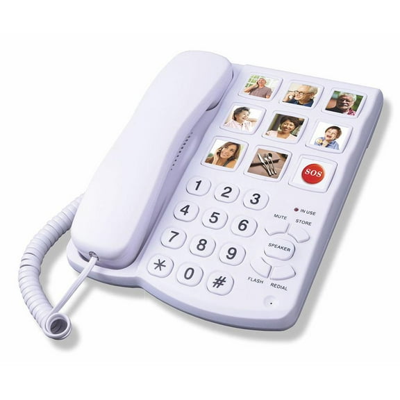 TROGN Big Button Phone For Seniors,Landline Phone For Seniors with Picture Picture,Phone with with For Elderly 9 Dialing