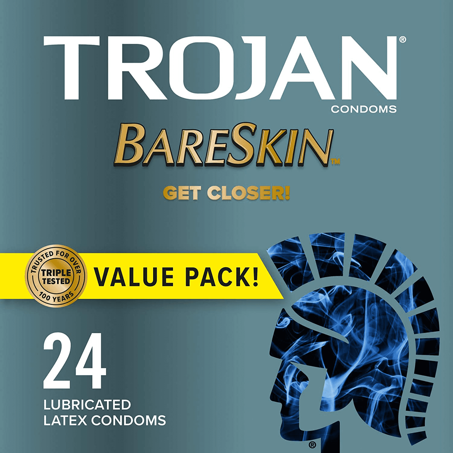TROJAN Bareskin Thin Premium Lubricated Condoms 24 Count