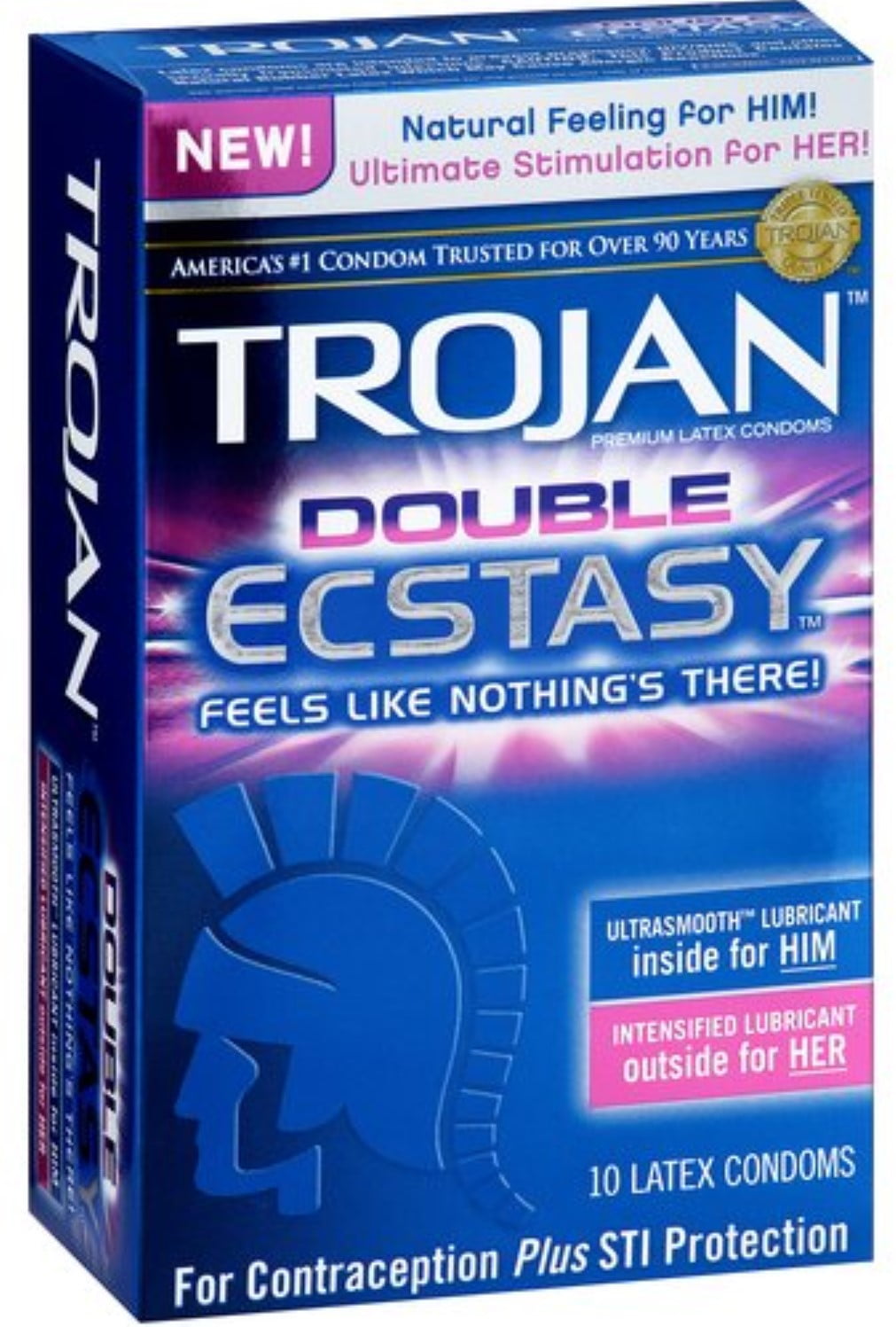 TROJAN Double Ecstasy Lubricated Latex Condoms Malaysia Ubuy