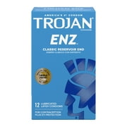 TROJAN ENZ Premium Smooth Lubricated Condoms, 12 Count