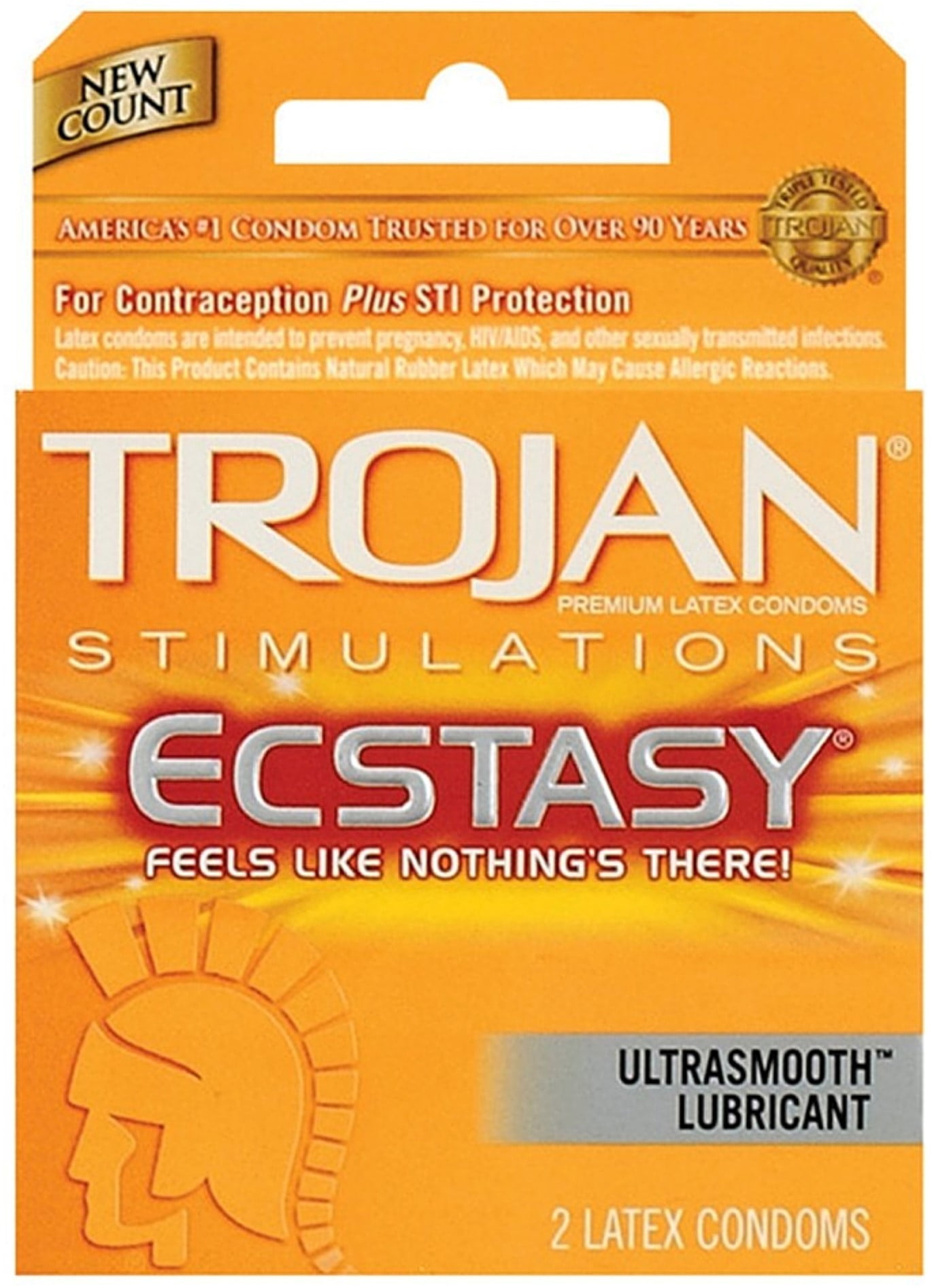 trojan ultrasmooth lubricant ingredients Trojan Ecstasy Heat Lubricated Latex Condoms Same-Day Delivery main image 1
