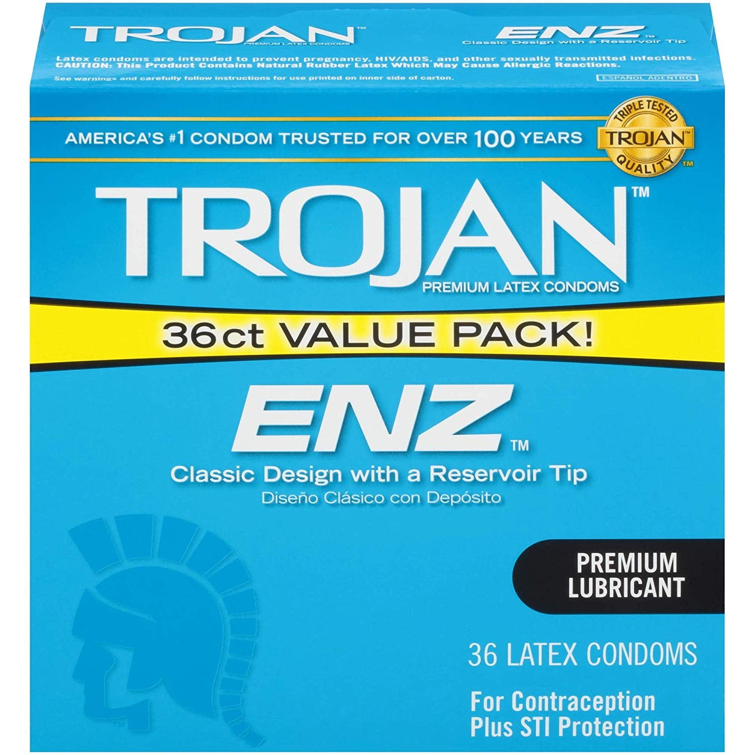 TROJAN Enz Premium Lubricant Latex Condoms 36 ea (Pack of 2) - Walmart.com TROJAN Enz Premium Lubricant Latex Condoms 36 ea (Pack of 2) - Walmart.com