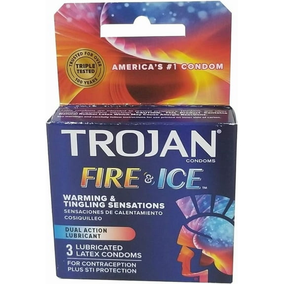 TROJAN FIRE & ICE CONDOMS DUAL ACTION LUBRICANT 18 Pack