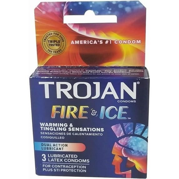 TROJAN FIRE & ICE CONDOMS DUAL ACTION LUBRICANT 18 Pack