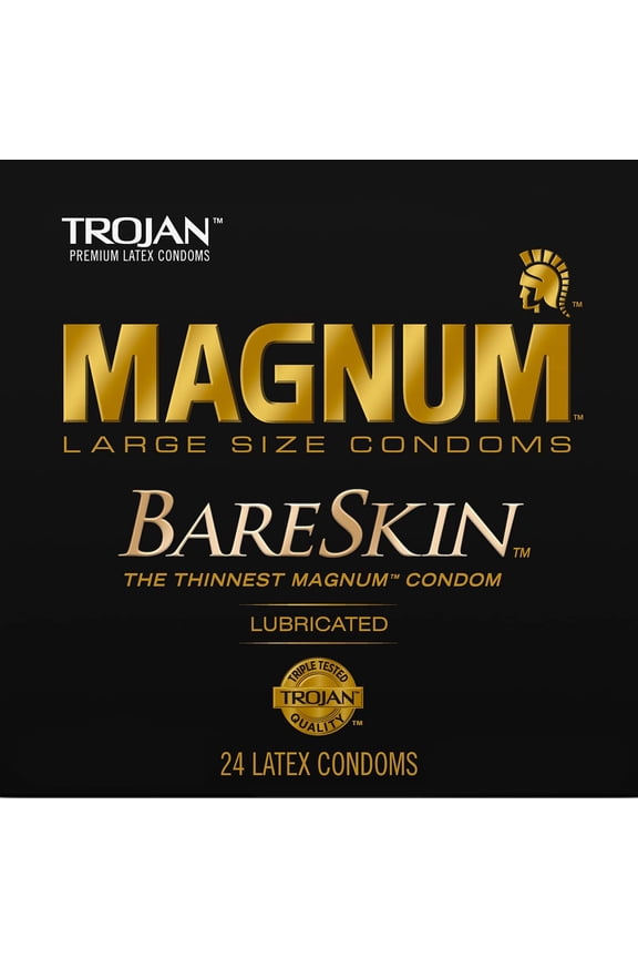 MAGNUM BARESKIN Large Condoms, Value Pack Of Lubricated Condoms, 24 Count