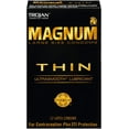 thumbnail image 1 of TROJAN MAGNUM Thin Lubricated Premium Latex Condoms Large Size 12 Each (Pack of 4), 1 of 9