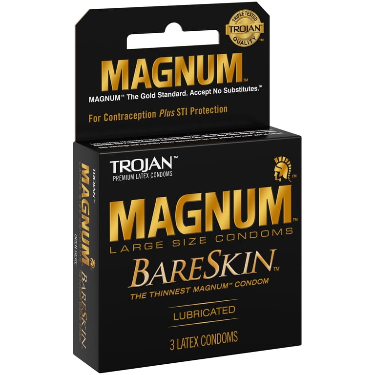 TROJAN Magnum Bareskin Lubricated Condoms 3 Each - (Pack of 6)