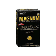 TROJAN Magnum Bareskin Lubricated Large Size Condoms 10 ea Pack of 6