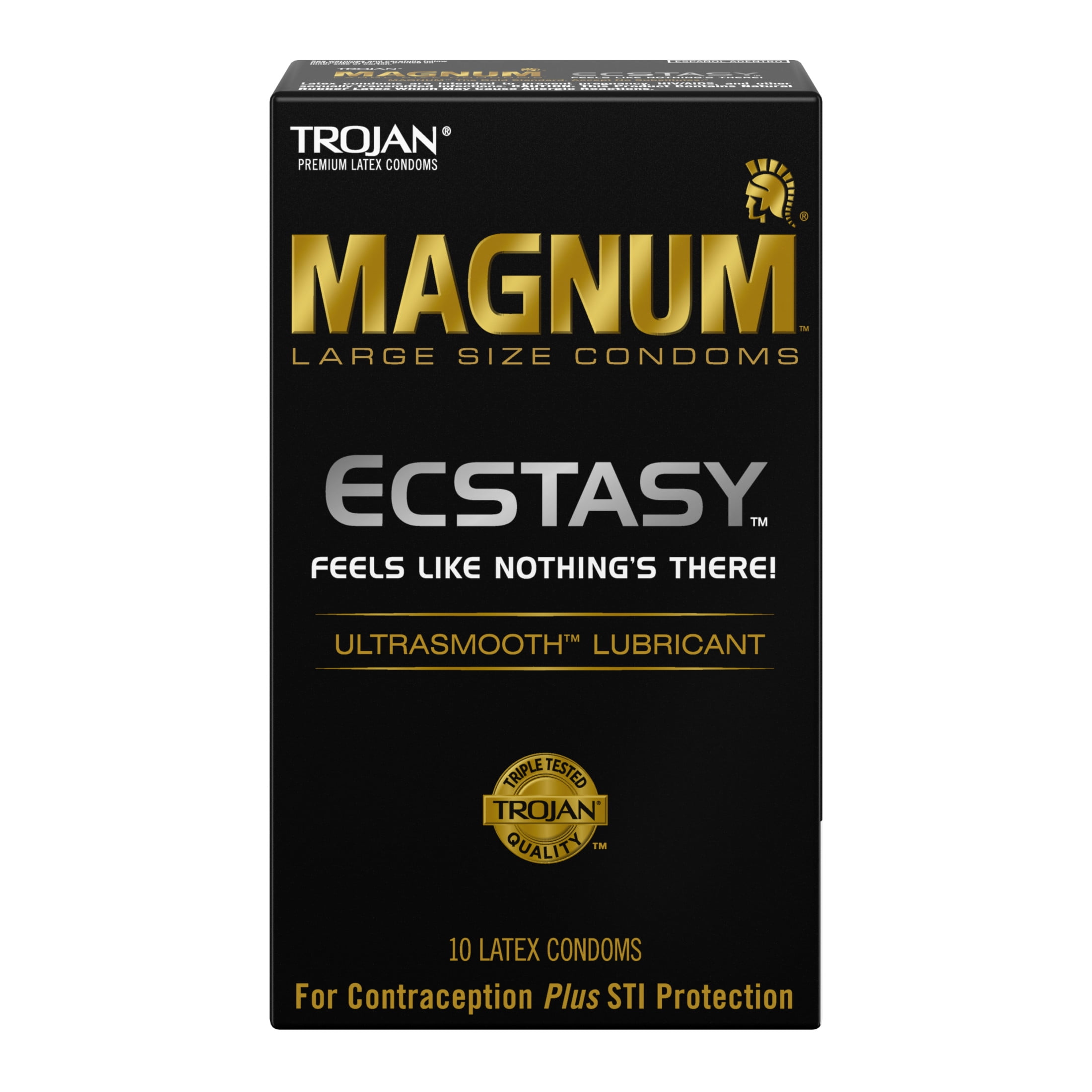 TROJAN Magnum Ecstasy Large Size Lubricated Condoms, 10 Count - Walmart.com