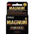 thumbnail image 1 of TROJAN Magnum Ribbed Lubricated Latex Condoms 3 ea, 1 of 2