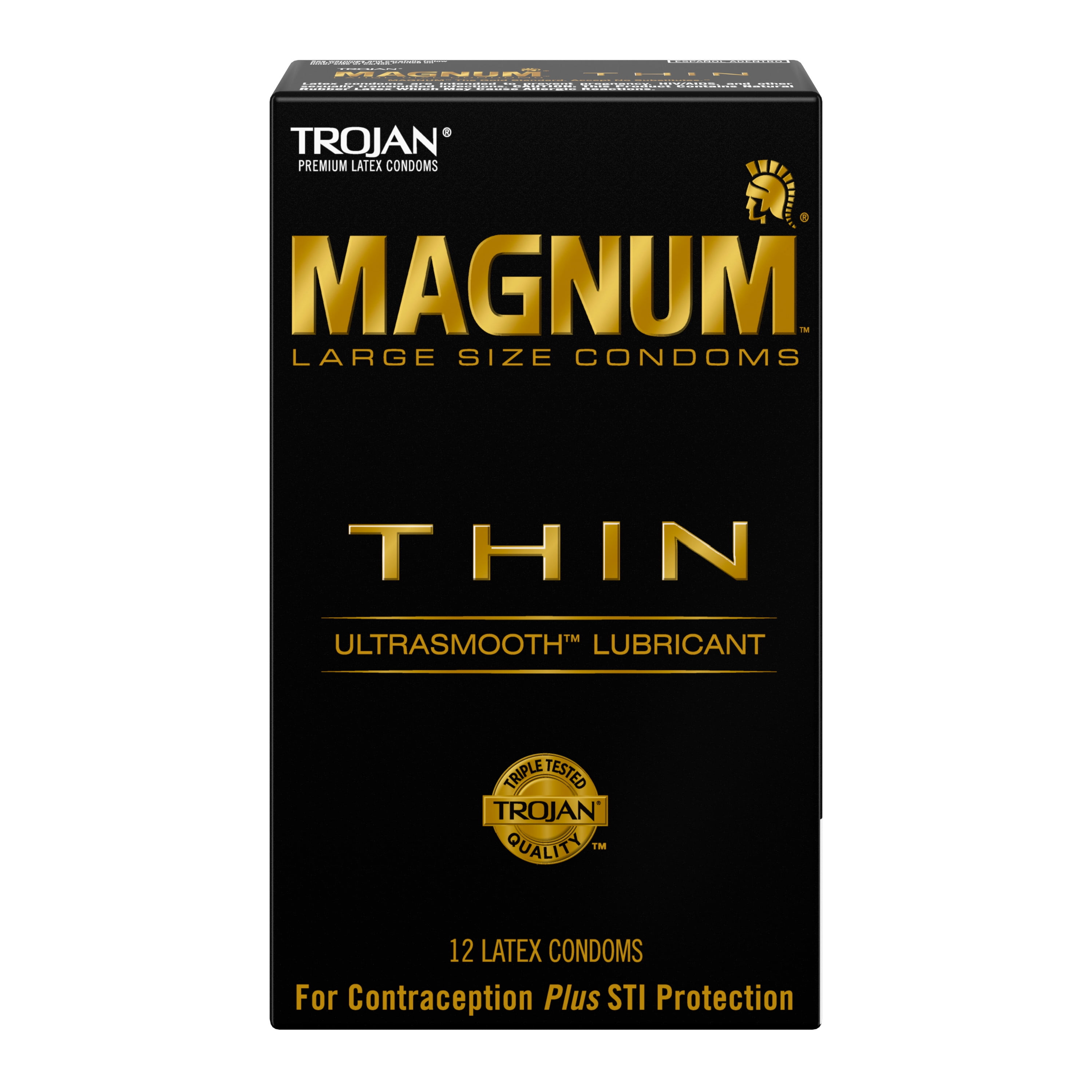 TROJAN Magnum Thin Large Size Lubricated Condoms, 12 Count