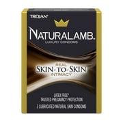 TROJAN NaturaLamb Latex Free Luxury Lubricated Condoms, 3 Count