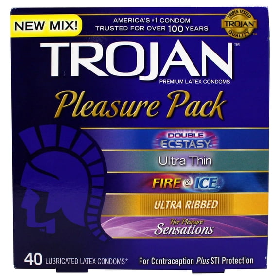 TROJAN Pleasure Pack, 40 Assorted Condoms