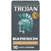 TROJAN Sensitivity BareSkin Lubricated Premium Latex Condoms 10 Each