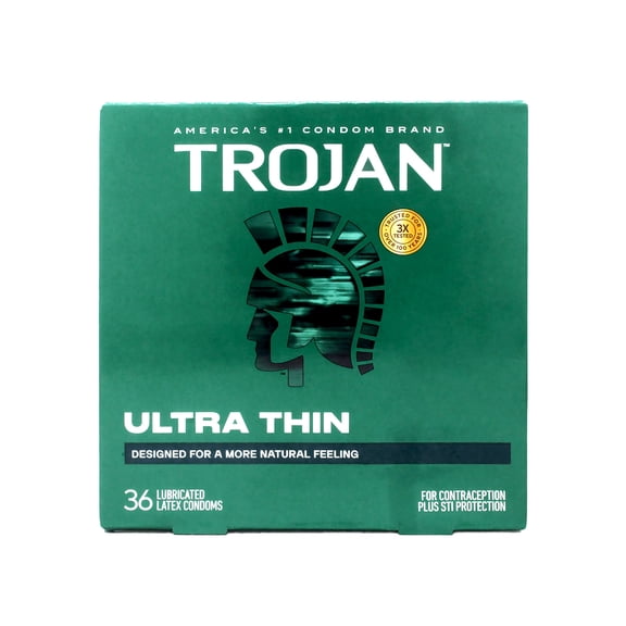 TROJAN Ultra Thin Condoms for Ultra Sensitivity Lubricated 36 Count Value Pack (Pack of 16)
