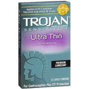 TROJAN Ultra Thin Lubricated Latex Condoms 12 Each Pack of 2