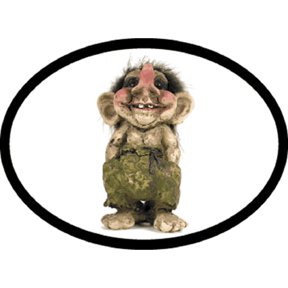 TROLL Sticker - Orignal Artwork Vinyl - Reflective Oval Decal Sticker - 3.5" x 4.75"