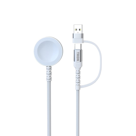 TRON iWatch Charger, Magnetic Fast Charging Cable with Built-In 2 in 1 USB-C and USB-A Plug, Portable Travel Charger for iWatch Ultra SE Series 10 9 8 7 6 5 4 3 2 1