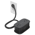 thumbnail image 1 of TROND Flat Plug Power Strip, 3.3ft Wrapped Short Extension Cord with 4 USB(2 USB C), 4 Outlets Small Charging Station, Black, 1 of 7