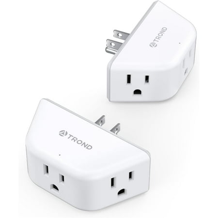 TROND Multi Plug Outlet Extender 2 Pack, Electrical Wall Outlet Splitter, 3 Way Outlet Wall Adapter, Small Multiple Plug Expander for Cruise Ship