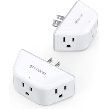 TROND Multi Plug Outlet Extender 2 Pack, Electrical Wall Outlet Splitter, 3 Way Outlet Wall Adapter, Small Multiple Plug Expander for Cruise Ship