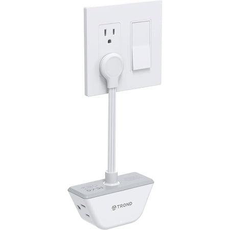 TROND Outlet Extender with 6 Inch Cord, Multi Plug Outlet Splitter with 3 Outlets, 3 Way Flat Plug Extension Outlet Adapter, Plug Extender for Cruise Ship