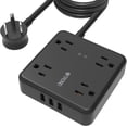 thumbnail image 1 of TROND Power Strip Surge Protector with USB, 10ft Long Extension Cord for 3 USB and 4 Outlets Black, 1 of 7